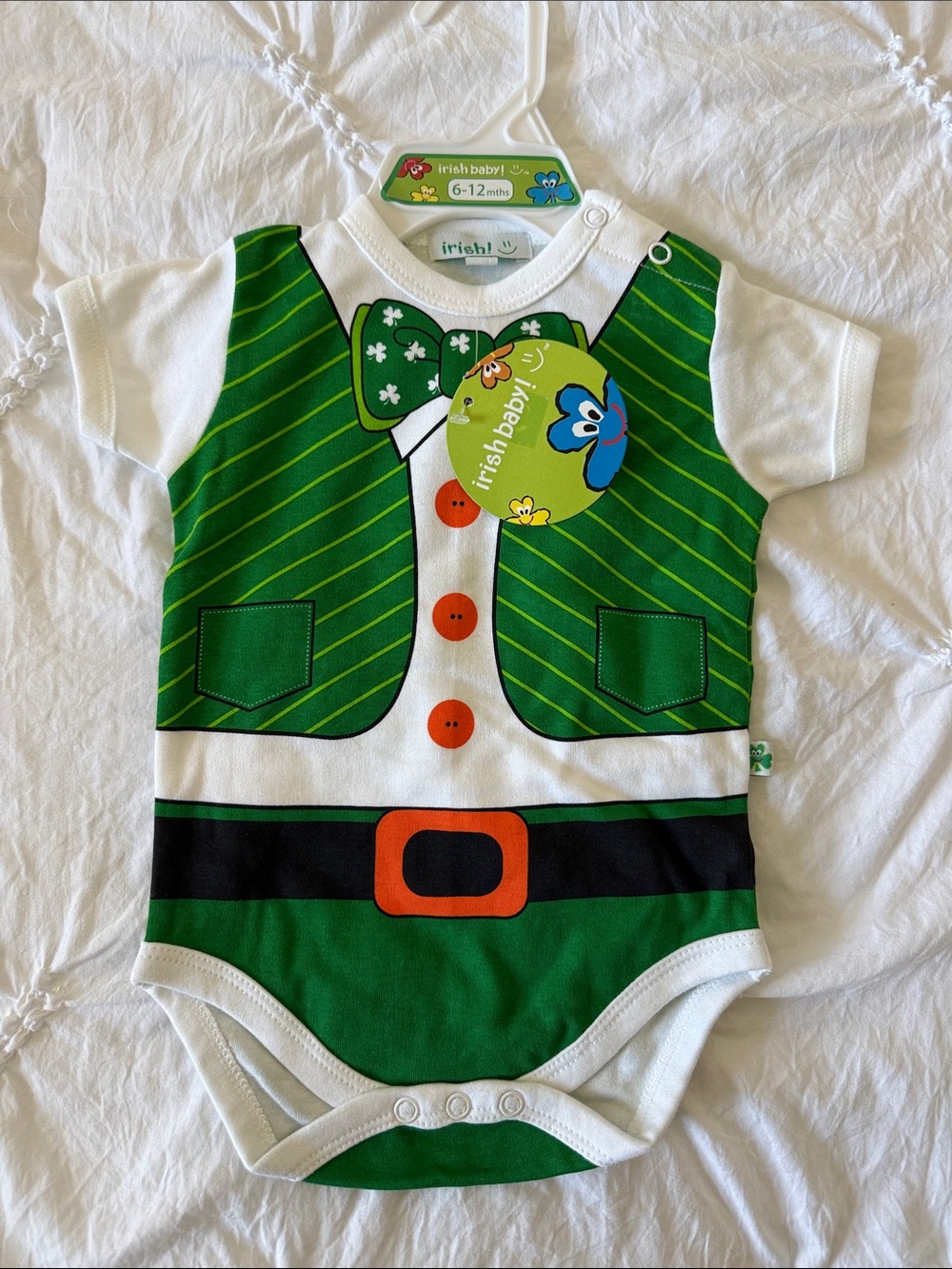 Green Leprechaun Toddler Bodysuit Costume 6-12 M